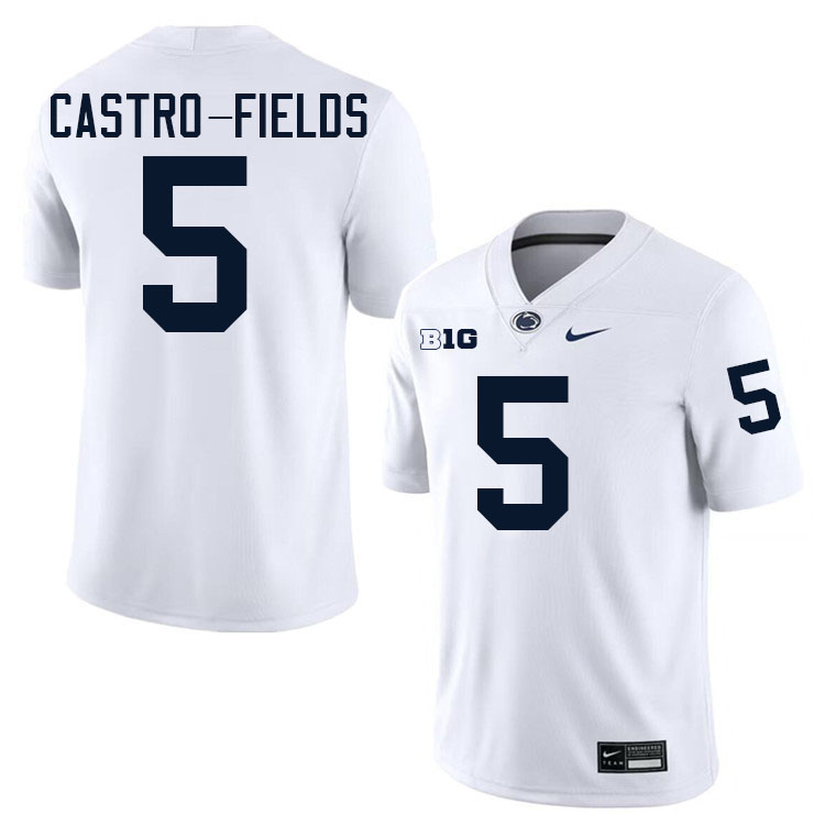 Tariq Castro-Fields Penn State Jersey,PSU Nittany Lions #5 Tariq Castro-Fields Football Jersey-White